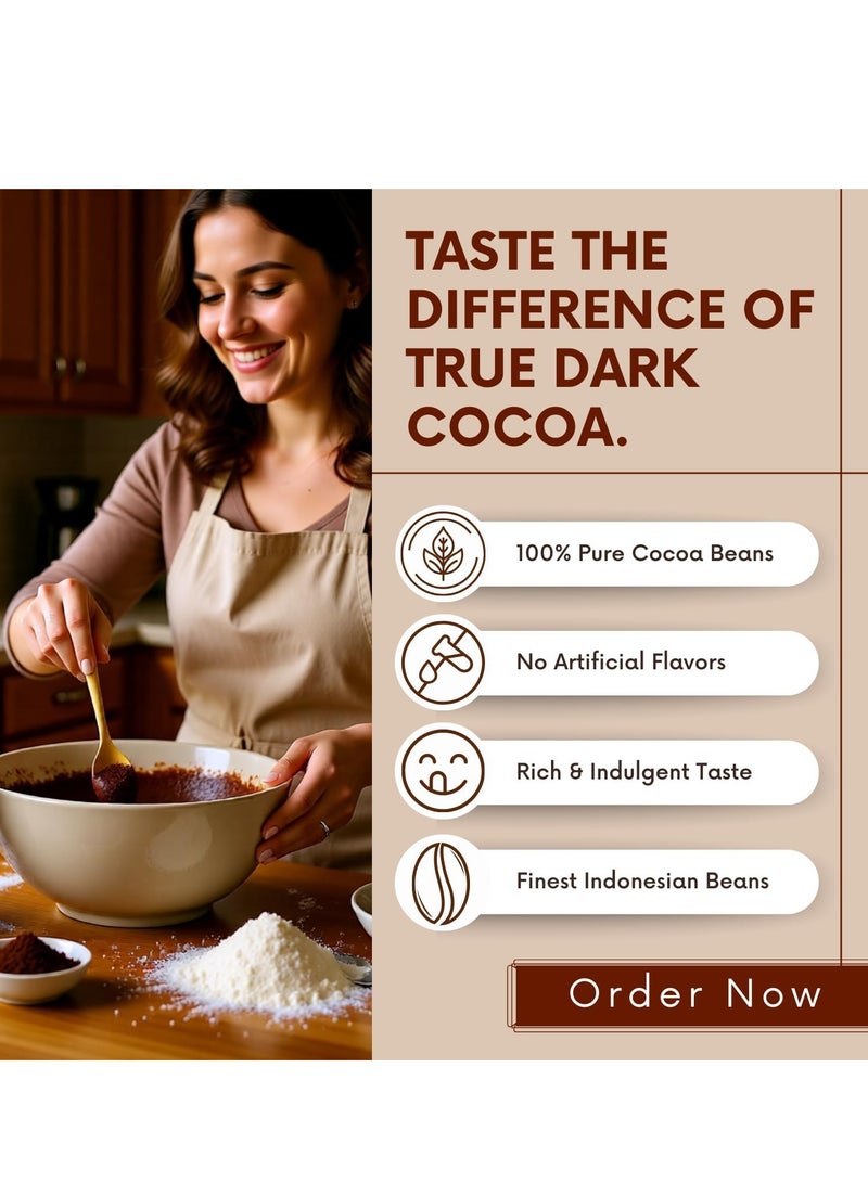 BLISS OF EARTH Cocoa Powder 250g – Alkalized Organic Cocoa Powder Unsweetened  Premium for Baking, Chocolate Cake, Hot & Cold Drinks - Image 3