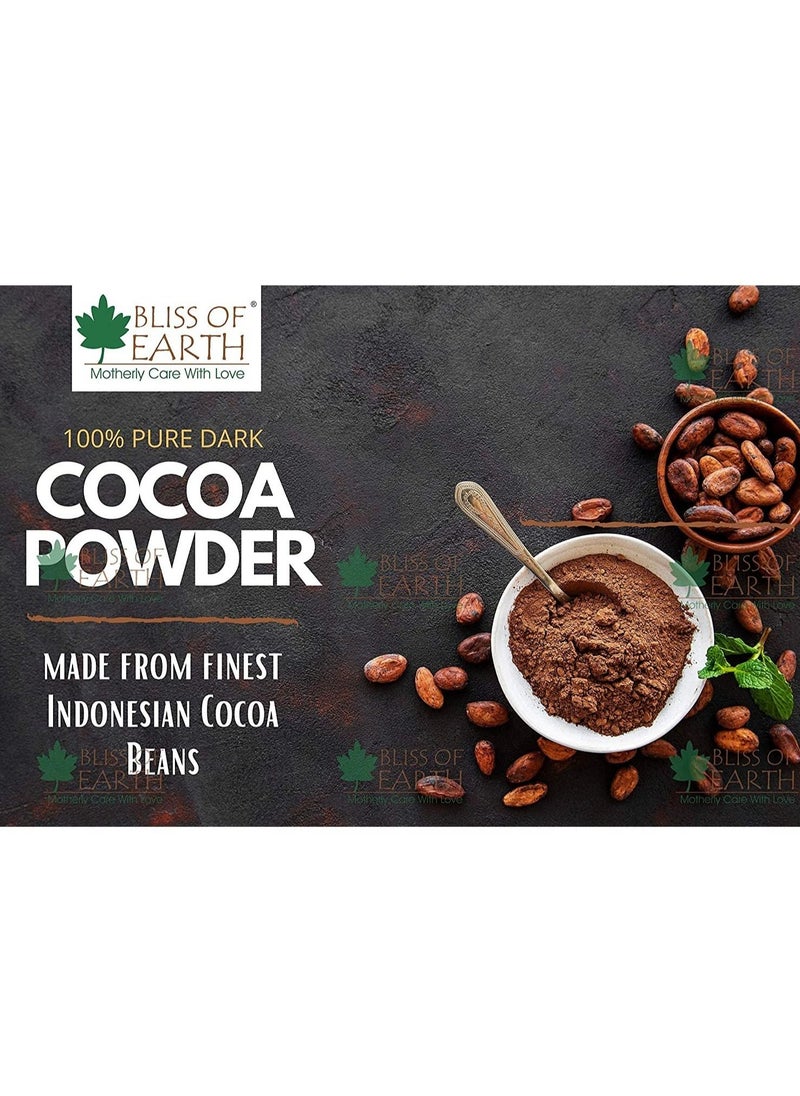 BLISS OF EARTH Naturally Organic Cocoa Powder for Chocolate Cake Making & Chocolate Cold Drink Unsweetened 250gm  - Image 2