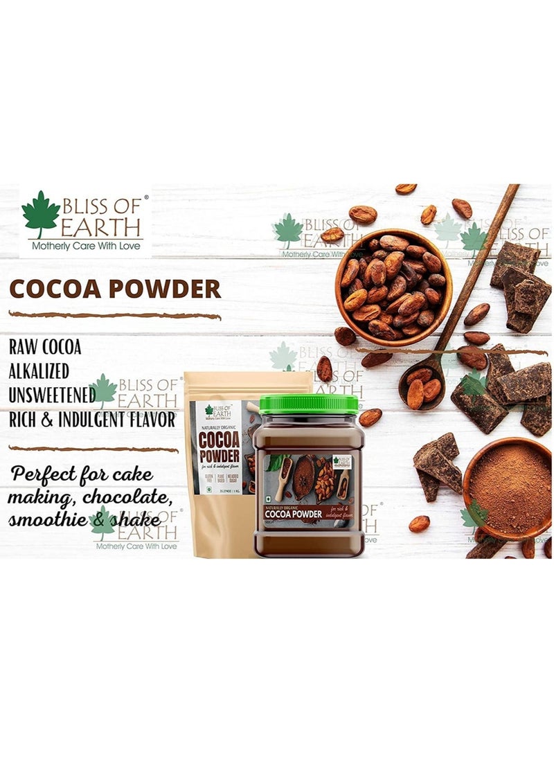 BLISS OF EARTH Naturally Organic Cocoa Powder for Chocolate Cake Making & Chocolate Cold Drink Unsweetened 250gm  - Image 5