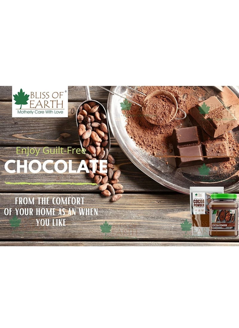 BLISS OF EARTH Naturally Organic Cocoa Powder for Chocolate Cake Making & Chocolate Cold Drink Unsweetened 250gm  - Image 3