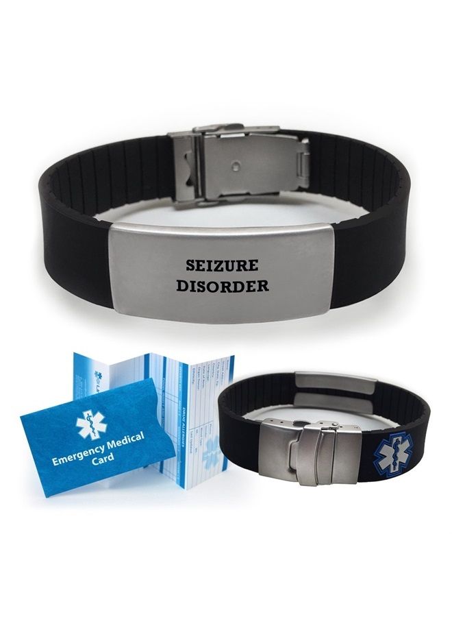 Universal Medical Data Seizure Disorder Sport Medical Alert ID Bracelet for Men and Women - Image 1