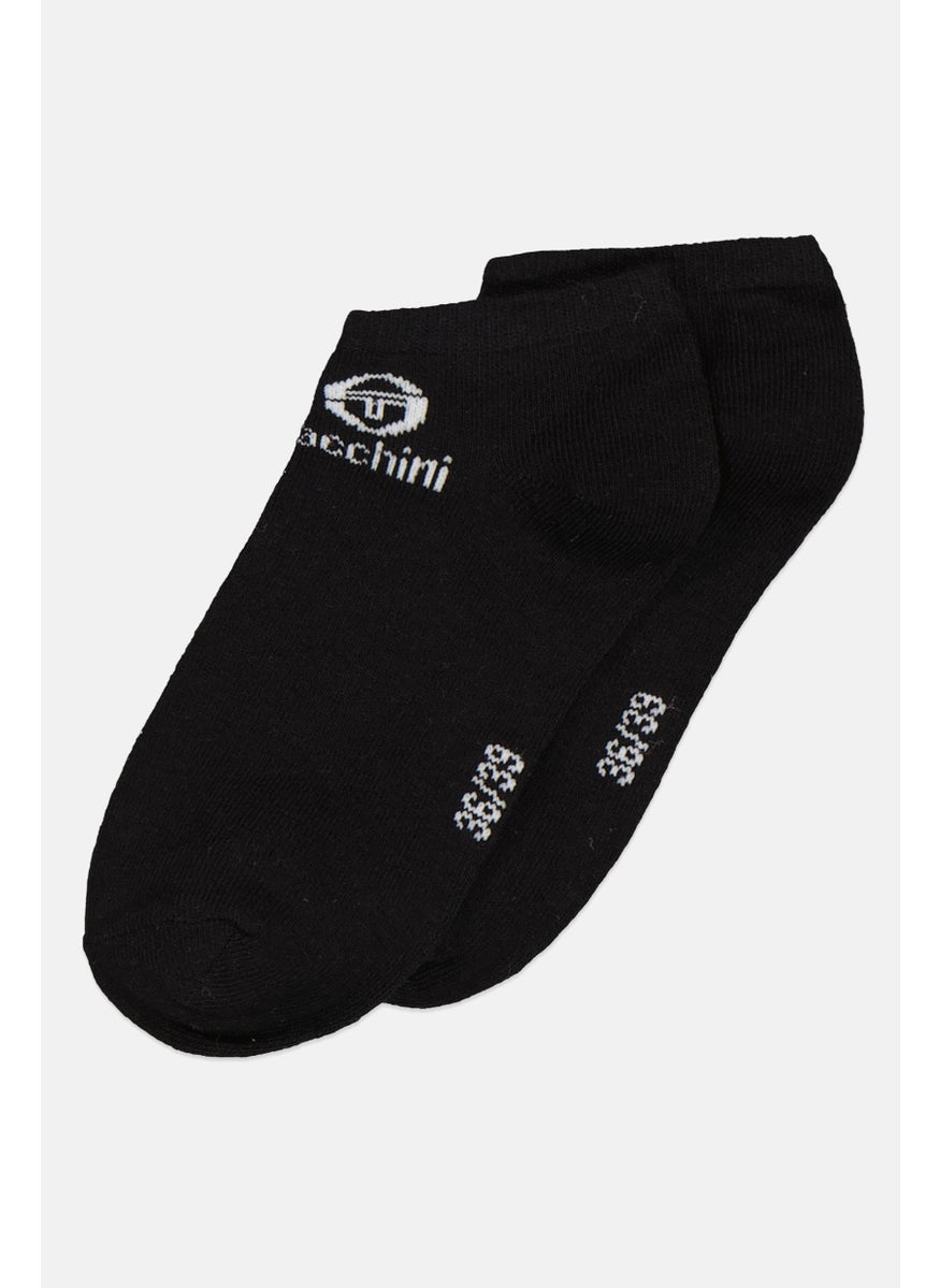 Sergio Tacchini Kids Girl 3 Pair Brand Logo Ankle Socks, Black  - Image 2