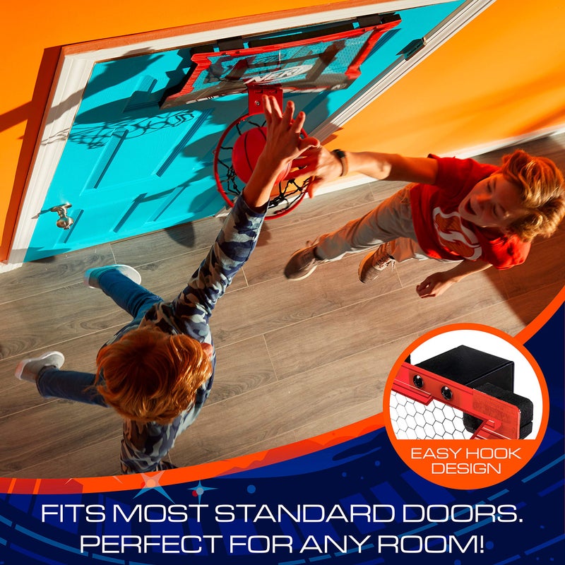 NERF Pro Hoop Kids Basketball Hoop Set - Mini Set with Mini NERF Basketball - Steel Rim Great for Dunking - Over The Door - Image 3
