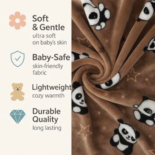 PWI Supersoft Baby Blanket Wrapper for Newborn | 30x40 inches | Lightweight AC Blanket for 0-2 Years | Ultra Soft & Skin-Friendly | Pack of 2 (Brown and Mauve) - Image 5