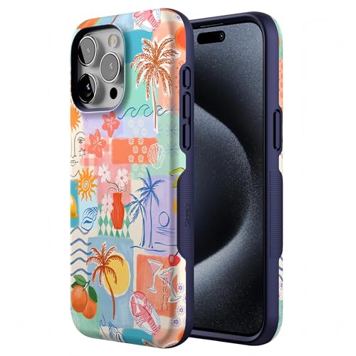 Casely iPhone 15 Pro Case | Tropical Heat | Beachy Collage | Bold Protective Design | MagSafe Compatible Design - Image 2