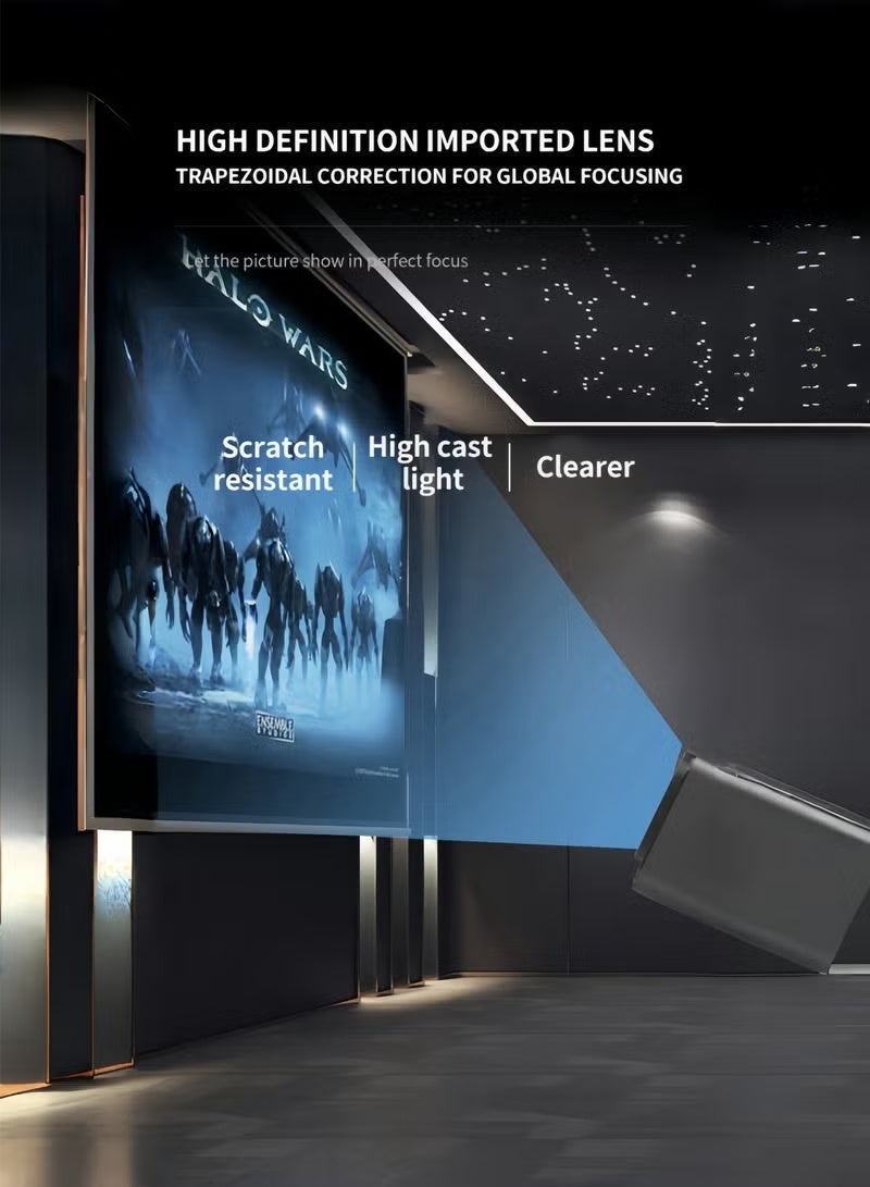 JieSuDa Smart 5G Portable Projector – 1080P Full HD, 4K Support, WiFi 6 & Bluetooth 5.0, Android 11 with Auto Keystone, Electric Focus, HiFi Speakers – Compatible with iOS/Android/HDMI/USB/PS4/PS5/Laptops - Image 3