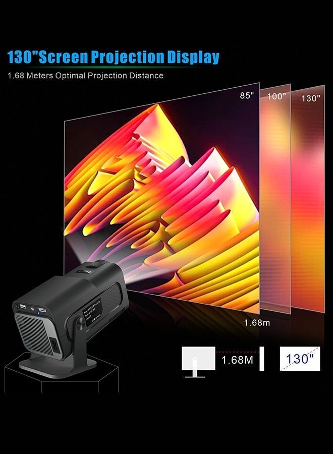 JieSuDa Smart 5G Portable Projector – 1080P Full HD, 4K Support, WiFi 6 & Bluetooth 5.0, Android 11 with Auto Keystone, Electric Focus, HiFi Speakers – Compatible with iOS/Android/HDMI/USB/PS4/PS5/Laptops - Image 2