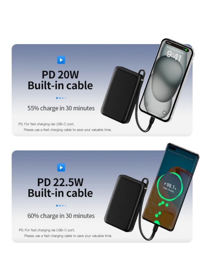 Domars 15W Magnetic Wireless Power Banks Charging Station, 4Pcs 10000mAh Shared Power Bank with Built-in Cables, PD 20W & 22.5W Fast Charging Dock for Restaurant Office,Party Gatherings, Outdoor Camping Etc,for iPhone17/16/15 Series And Android Phones （Black） - Image 2