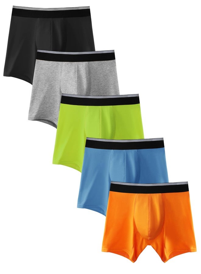 TIICHOO Incontinence Underwear for Children Washable LeakProof Underwear for Boys 5 Pack (Medium, Orange/Neon Green/Black/Gray/Blue - Image 1