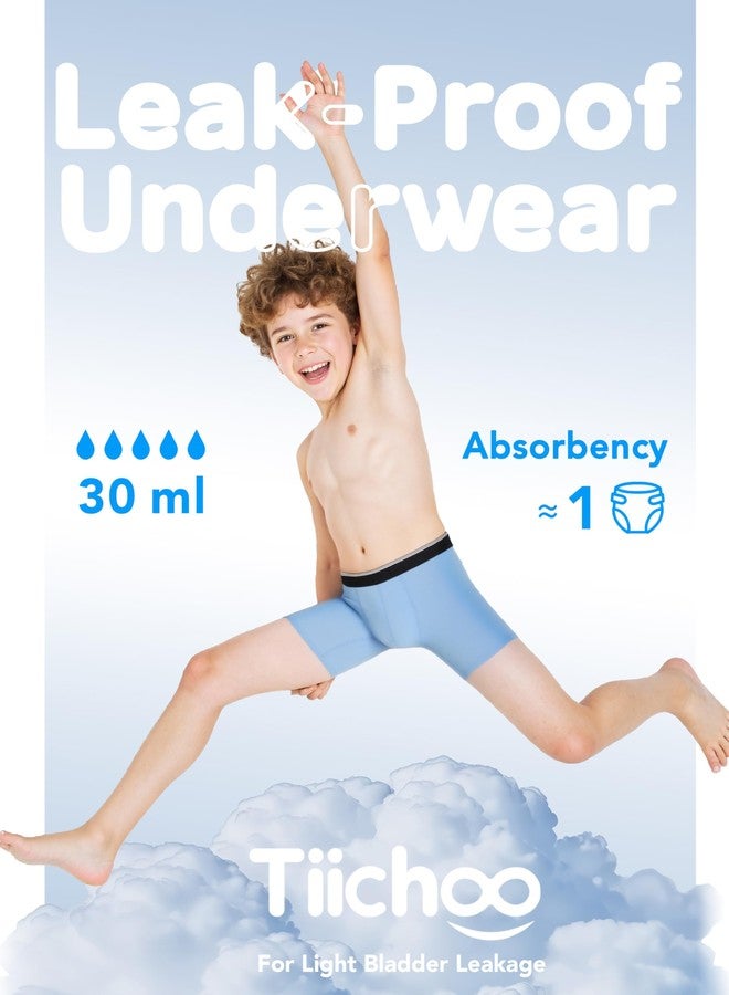 TIICHOO Incontinence Underwear for Children Washable LeakProof Underwear for Boys 5 Pack (Medium, Orange/Neon Green/Black/Gray/Blue - Image 2