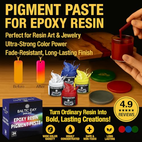 BALTIC DAY 24 Color Pigment Paste for Epoxy Resin Set – Opaque Epoxy Pigment, Epoxy Dye Paste & High Concentration Mica Powder for Resin Art, Jewelry, Tumblers, Coasters & Crafts - Image 2