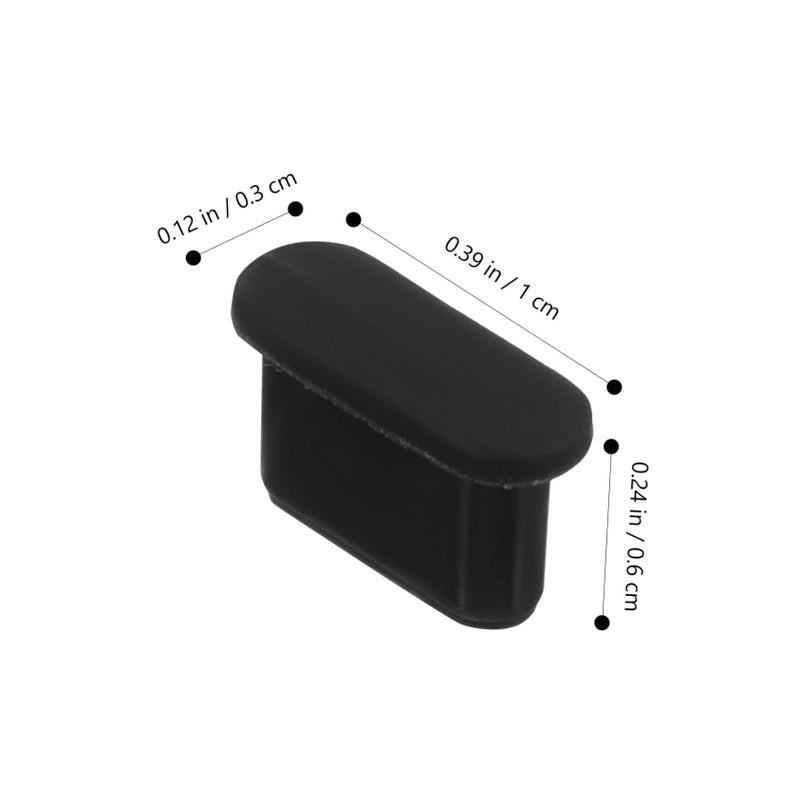 6 قطع سدادة غبار من نوع C للتحكم عن بعد، غطاء USB C لحماية منافذ الشحن من الحطام، أسود، سهل التركيب - Image 3