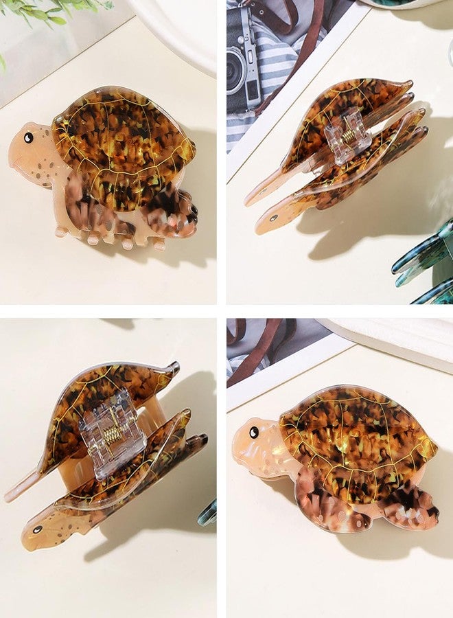 KuuGuu 2 PCS Gold Sea Turtle Hair Clip Novelty Acetate Hair Claw Clip 2 Size Aquatic Animal Cute Barretttes Fashion Non-slip Headdress Elegant Sea Turtle Hair Accessories Decoration for Women Girls - Image 3