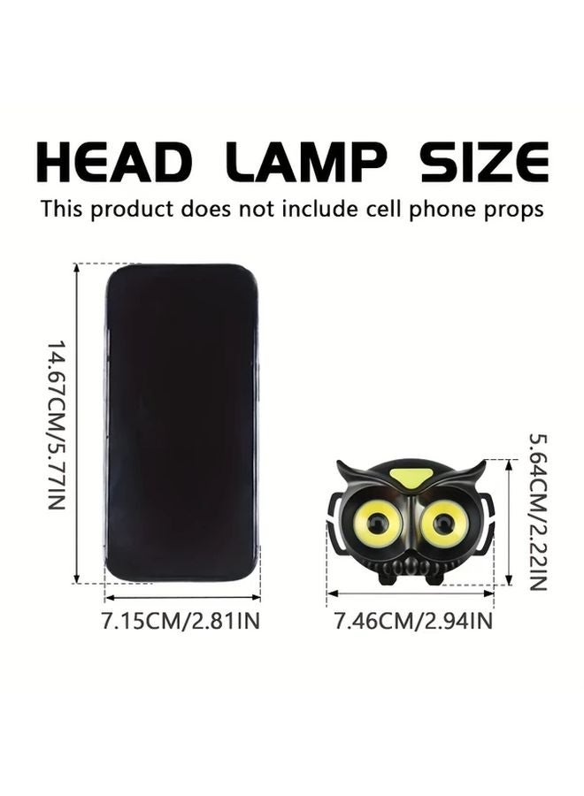 Owl Shaped LED Headlamp Hands Free COB Light Adventure Lamp for Outdoor Camping - Image 4
