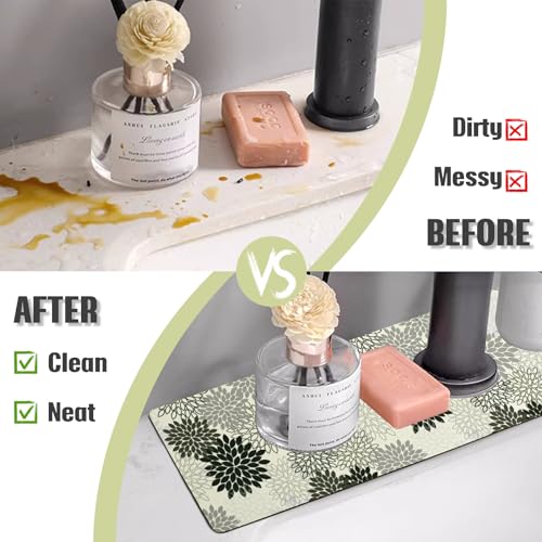 aquoechd Sink Faucet Absorbing Mat, 2 Pack Drying Mat Around Faucet Sink Splash Guard Behind Faucet Sinkmat For Kitchen Bathroom Island Rv 15 * 5.5 Inch (38 * 14 cm) - Image 5