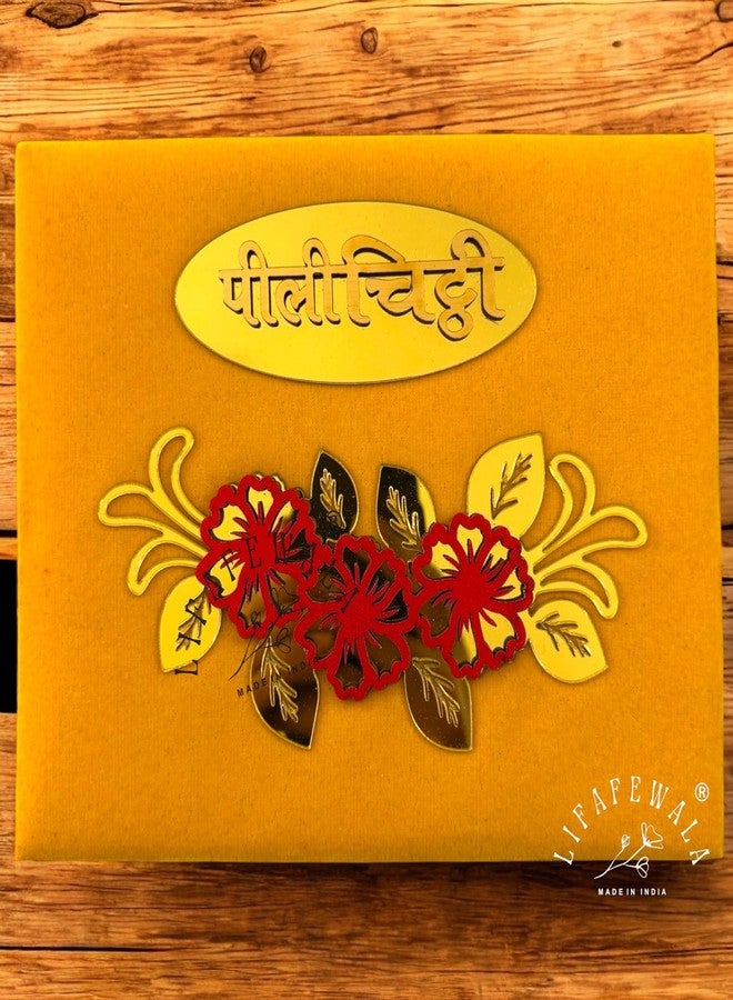Lifafewala Premium & Traditional Peeli Chitthi for Auspicious Wedding Invites |Pack of 1 | (Yellow) - Image 3
