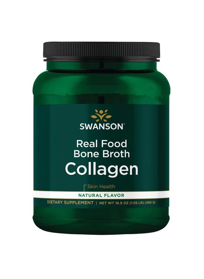 SWANSON Real Food Bone Broth Collagen - Natural Flavor 16.9 oz Pwdr - Image 1