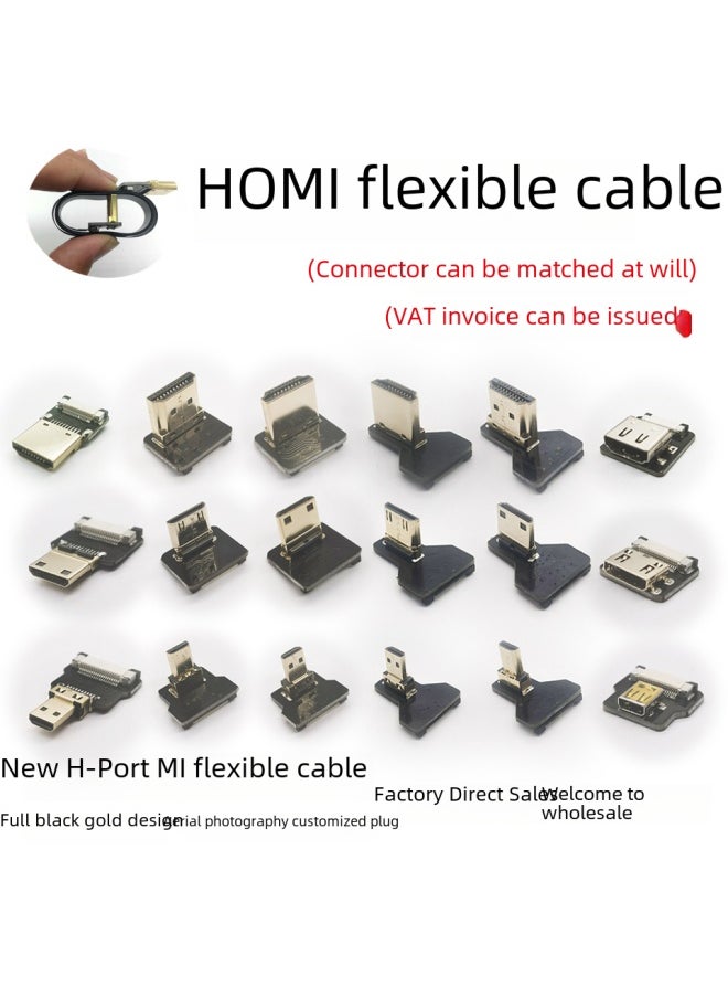 كابل Hdmi صغير ناعم للكاميرات وشاشات التلفاز وأجهزة الكمبيوتر عالية الوضوح 4K رأس واحد كمبيوتر رقمي كابل Hdmi اللون: كابل واحد 40 سم