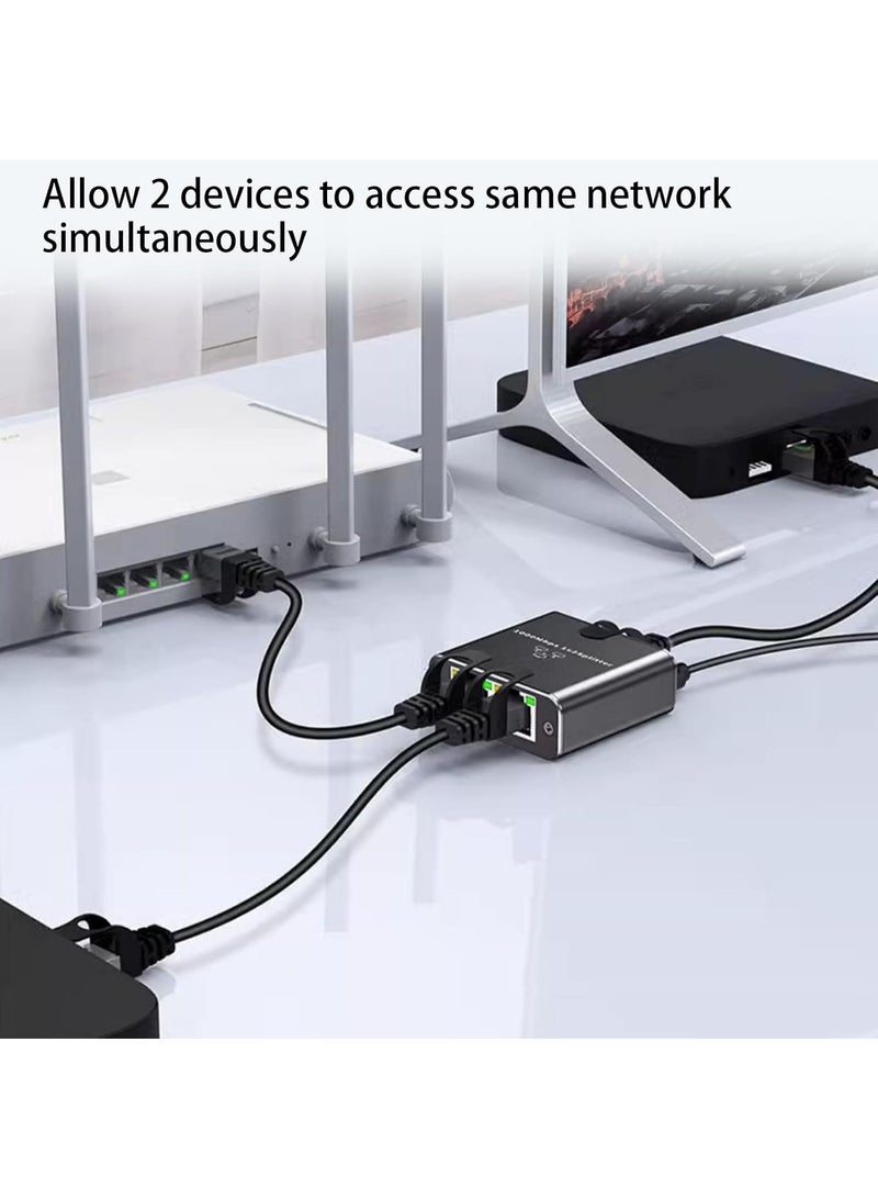 Gigabit Ethernet Splitter 1 to 2, Aluminium LAN Splitter 1000Mbps RJ45 Ethernet Switch Network Splitter for Cat5/5e/6/7/8  - Image 5