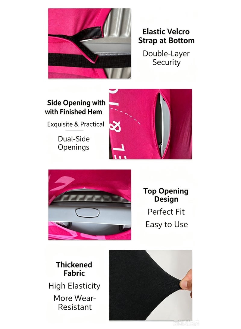 Travel Luggage Cover, Elastic Baggage Suitcase Protector Skins with Double Opening, Washable Stretch Anti-scratch Zippered Luggage Protector Fits for 22-24 Inch Luggage - Image 3