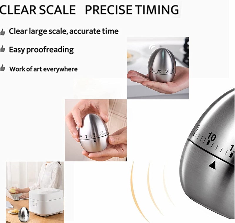 CYOFQD Egg Shape Timer Wind up Timer Kitchen Timer Cooking Timer Reminder Timer Mechanical Reminder Cute Timer Mechanical Rotating Alarm with 60 Minutes for Cooking