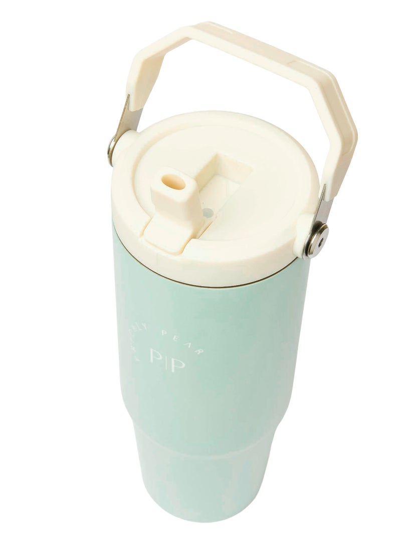 Prickly Pear Stainless Steel 30 Oz Hydrator Water Bottle 2.0 - Top Handle Sage & Cream Logo - Image 4