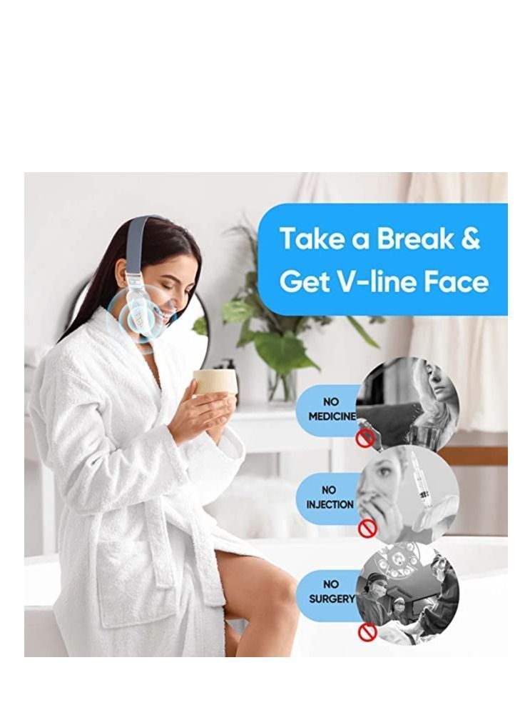 يقبست Electric V-Face Machine, Shaping Face Lifting Device Double Chin Reducer Beauty V Massager Tool Anti Wrinkle Machine with Blue Light - Image 4