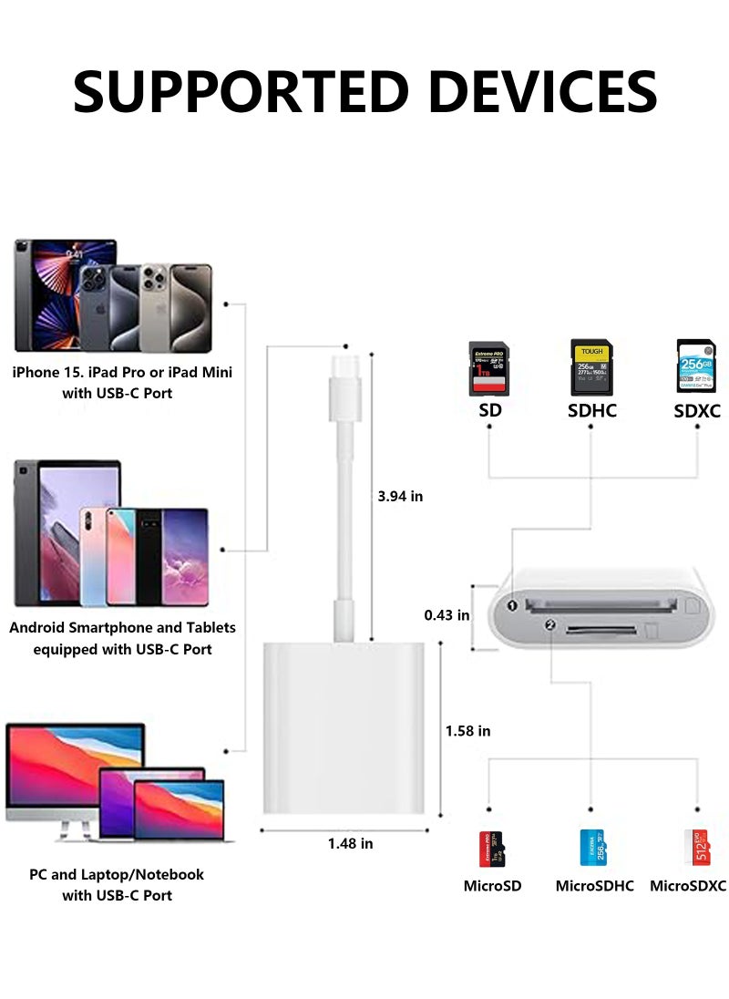 LAIAOCISI - 2 in 1 Multifunction SD Card Reader USB C Micro SD Card Reader USB 3.0 OTG Memory Card Adapter - Image 1