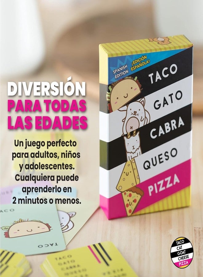 Dolphin Hat Games Taco Cat Goat Cheese Pizza Spanish Edition Wildly Entertaining Card Game for Family Game Night | Easy to Play with 15 Minute Rounds | Taco Gato Cabra Queso Pizza, Edición Española | 2-8 Players - Image 2