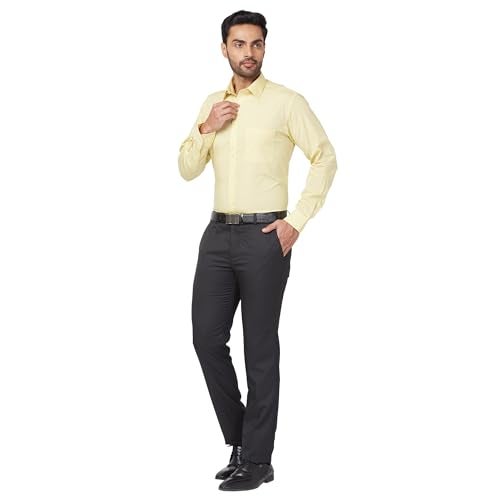 Raymond Men's Striped Slim Fit Mid Rise Formal Trousers, Poly Viscose Blend, Flat Front, Premium Office Black - Image 5
