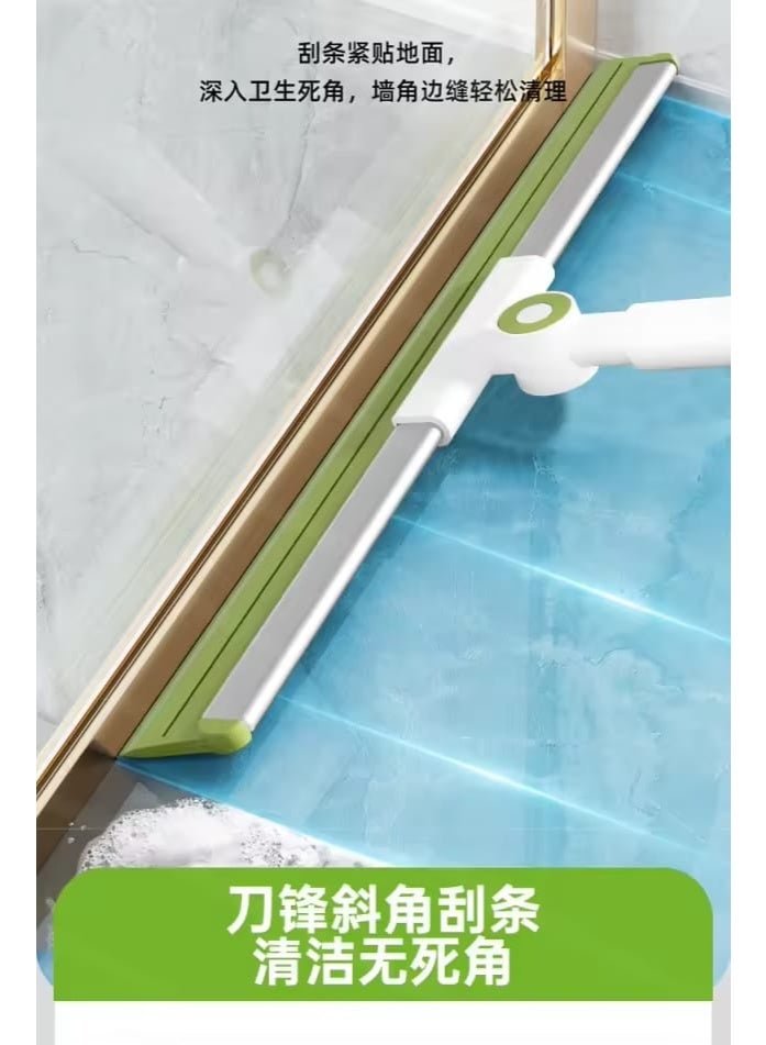 إل ديس فرشاة تنظيف سحرية بشكل ذيل الحوت مع مقبض تلسكوبي قابل للتعديل – مكنسة ممسحة متعددة الأسطح مع كاشط أرضيات، مناسبة للحمام والمطبخ وغرفة النوم والبلاط، أداة فعالة لمسح المياه وتنظيف الأرضيات - Image 2