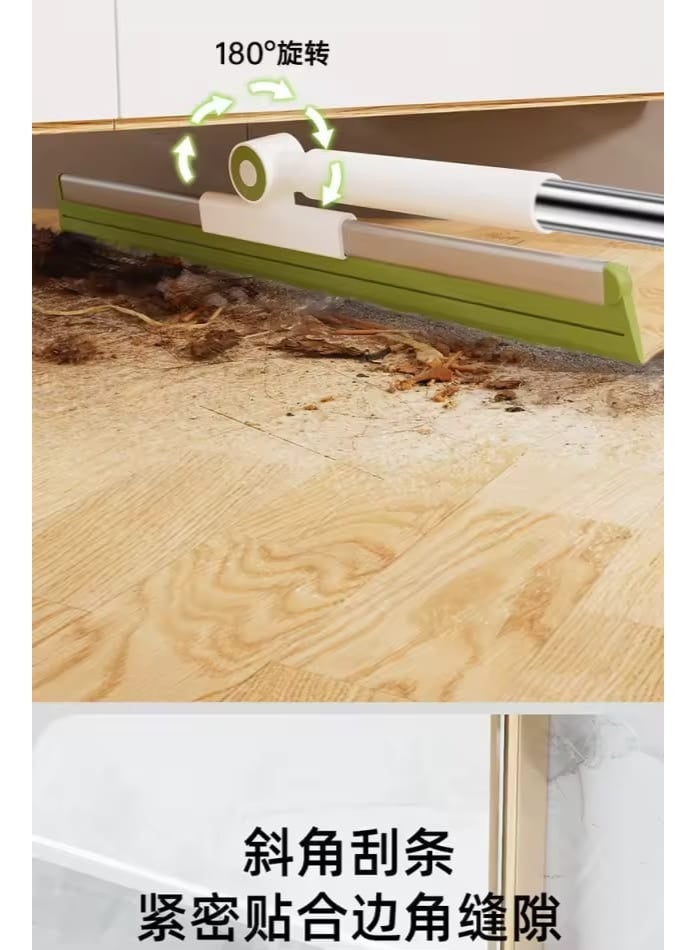 إل ديس فرشاة تنظيف سحرية بشكل ذيل الحوت مع مقبض تلسكوبي قابل للتعديل – مكنسة ممسحة متعددة الأسطح مع كاشط أرضيات، مناسبة للحمام والمطبخ وغرفة النوم والبلاط، أداة فعالة لمسح المياه وتنظيف الأرضيات - Image 5