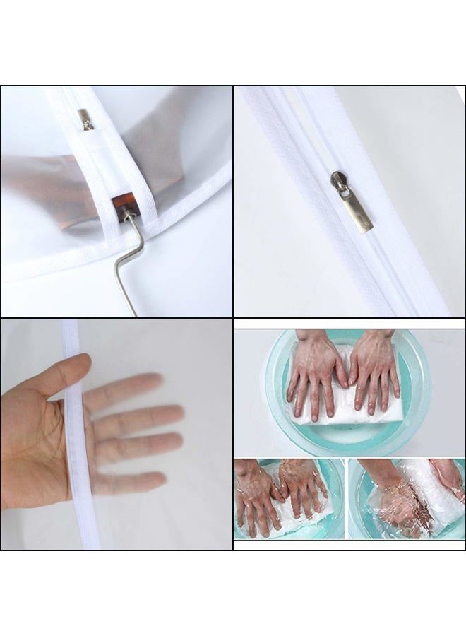 HomeClean Transparent Garment Bag, 60 cm x 100 cm, Suit Bag, Mothproof Garment Bags, White, Breathable, Full Zip, Dust Protection for Suit, Dance Wear, Closet, Pack of 6 - Image 5