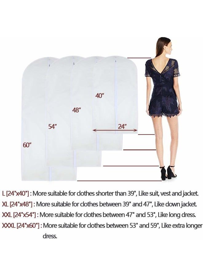 HomeClean Transparent Garment Bag, 60 cm x 100 cm, Suit Bag, Mothproof Garment Bags, White, Breathable, Full Zip, Dust Protection for Suit, Dance Wear, Closet, Pack of 6 - Image 3