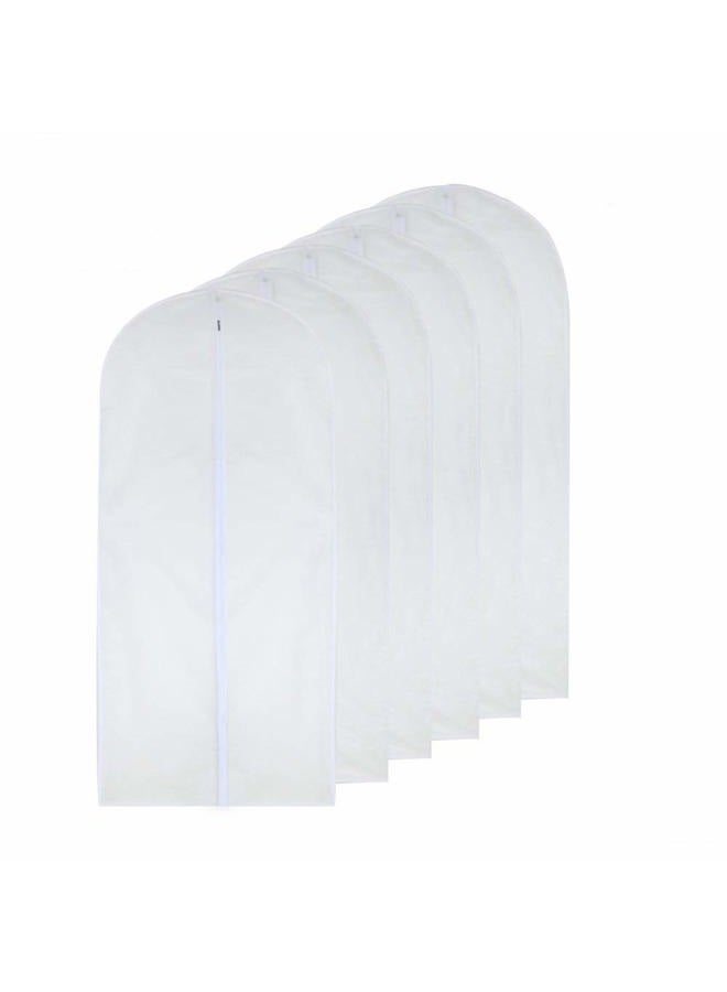 HomeClean Transparent Garment Bag, 60 cm x 100 cm, Suit Bag, Mothproof Garment Bags, White, Breathable, Full Zip, Dust Protection for Suit, Dance Wear, Closet, Pack of 6 - Image 1