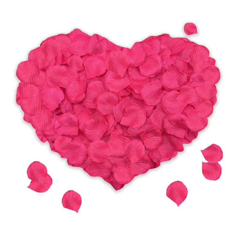 SHINTAYL 1200PCS Rose Petals for Bedroom Fake Roses Dark Pink Petal Faux Flowers Artificial Roses Petals for Marry me Valentines Proposal Anniversary Wedding Love Decorations