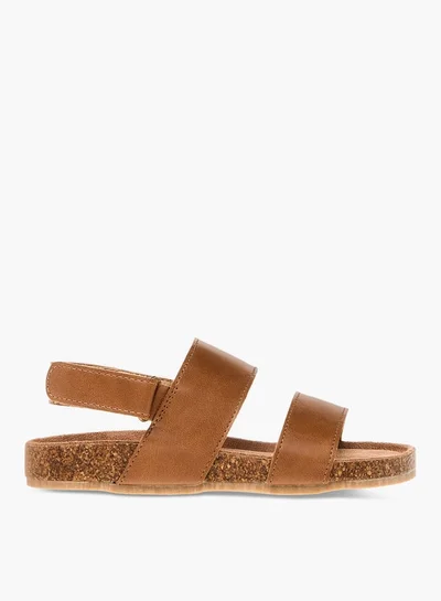 JUNIORS Boys Solid Strappy Sandals With Hook And Loop Closure