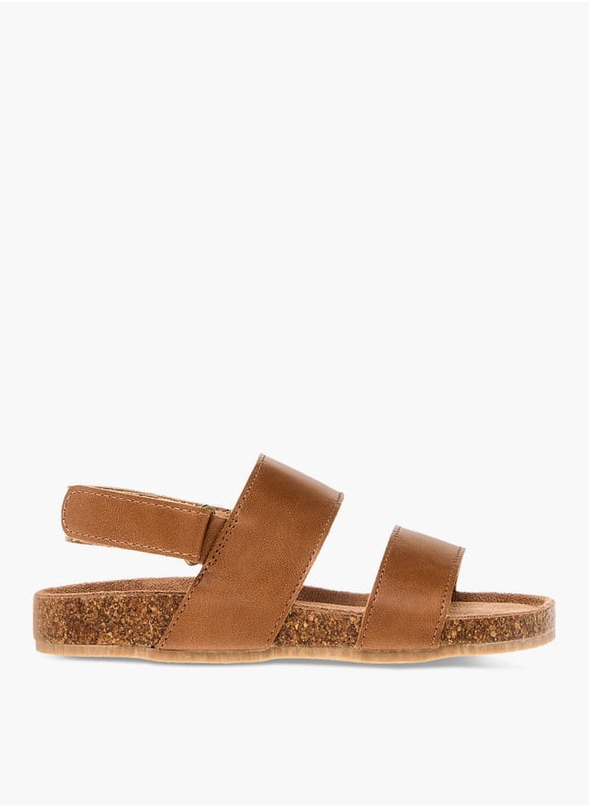 JUNIORS Boys Solid Strappy Sandals With Hook And Loop Closure  - Image 1