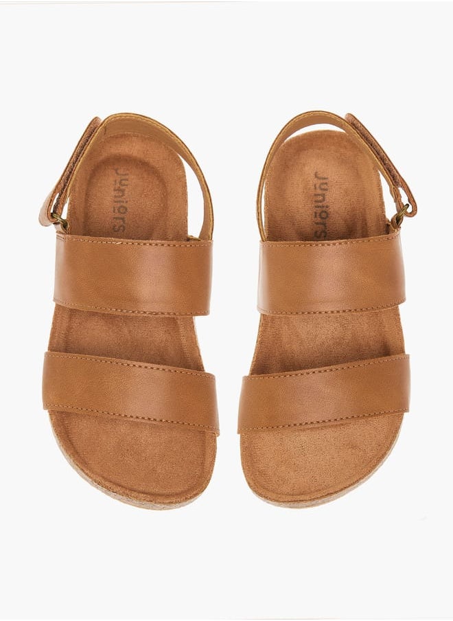 JUNIORS Boys Solid Strappy Sandals With Hook And Loop Closure  - Image 2