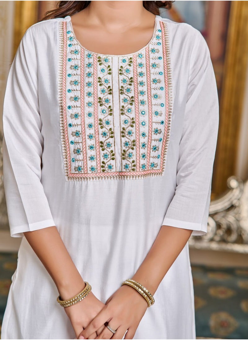 Women Chanderi White Kurta with Pant and Digital Print Dupatta Set - pzsku/Z697BD873F709D5CEC8E4Z/45/_/1736165583/f39b51eb-e458-435b-8ebd-ffa7edbdb14b