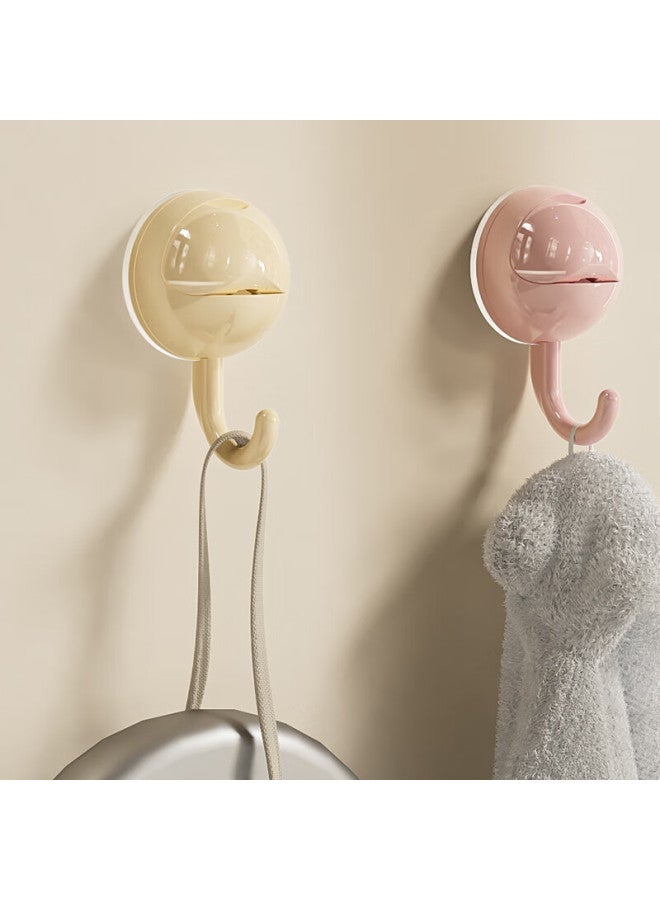 Noshi Round Suction Cup Hooks, No Drilling, Strong Load-bearing, Kitchen Bathroom Towel Door Back Adhesive Hooks, 2-pack - Image 2