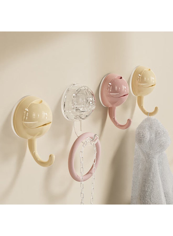 Noshi Round Suction Cup Hooks, No Drilling, Strong Load-bearing, Kitchen Bathroom Towel Door Back Adhesive Hooks, 2-pack - Image 1