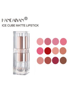 Handaiyan Lipstick For Women Matte Lipsticks Long Lasting Moisturizing Long Wear Waterproof 24 Velvet Ice Cube Lip Stain Makeup Tint Nude Superstay Original Highly Pigmented Nourishing Non-Drying  - Image 3