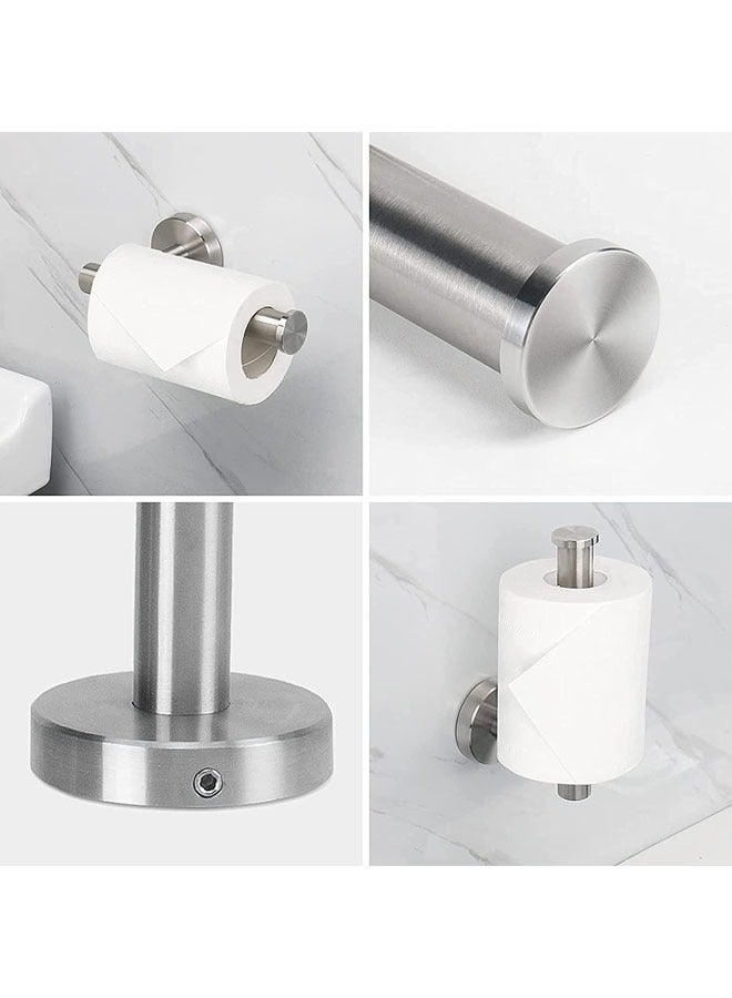 أكسسوارات حمام معلقة على الحائط - مجموعة مكونة من 5 قطع مجموعة أدوات حمام مات سوداء Sus304 تشمل شماعة منشفة 40 سم حامل ورق تواليت 2 خطافات منشفة استحمام 1 خطاف رداء - Image 2