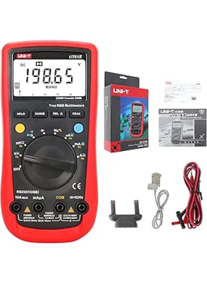 UNI-T UT61E Digital Multimeter True RMS Peak Meter PC Connect AC DC Voltage Relative Mode 22000 Counts Data Hold Auto Range