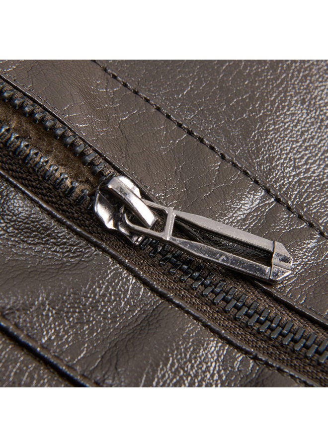 Tucano Bestsellerwinter Thickened Warm Windproof Leather Coat With Fur Collar, Biker Jacket For Men - Image 5