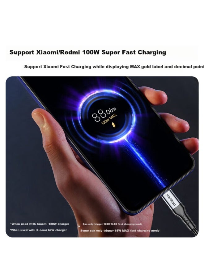 CangHua Pd240w 2m Data Cable Double Type-c Charging Cable 6a Current Ctoc Fast Charging Compatible With 100w/90w/67w For Xiaomi 15 Pro, Redmi Note, K80 Phone - Image 3