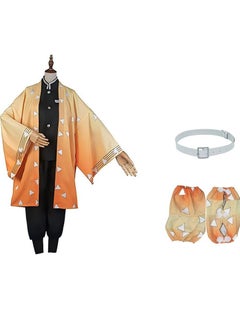 Generic Demon Slayer Agatsuma Zenitsu Cosplay Costume Anime Kimono Outfit Set Cosplay Costume Uniform Outfit Set  - Image 4