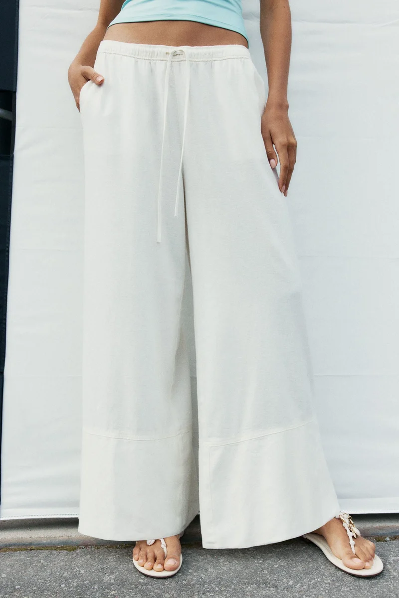 H&M Linen-blend drawstring trousers