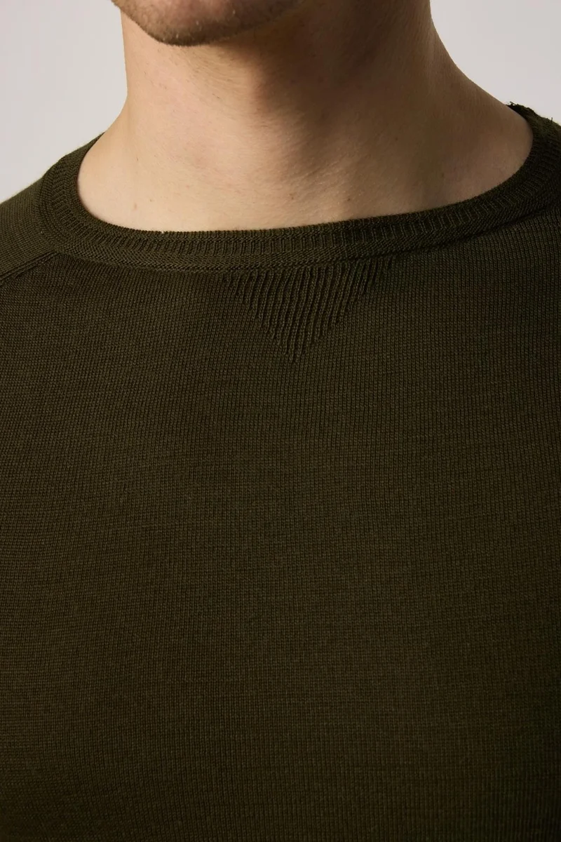 Tudors Slim Fit Slim Fit Crew Neck Plain Wool Men's Sweater